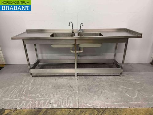 RVS Spoeltafel Spoelbak Dubbele spoelbak 243,5 cm Horeca, Zakelijke goederen, Horeca | Meubilair en Inrichting, Ophalen of Verzenden