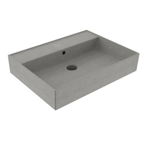 Wastafel Sanilux Edge Keramiek 60 0 Kraangaten Warm Beton, Doe-het-zelf en Bouw, Sanitair, Overige typen, Nieuw, Ophalen of Verzenden