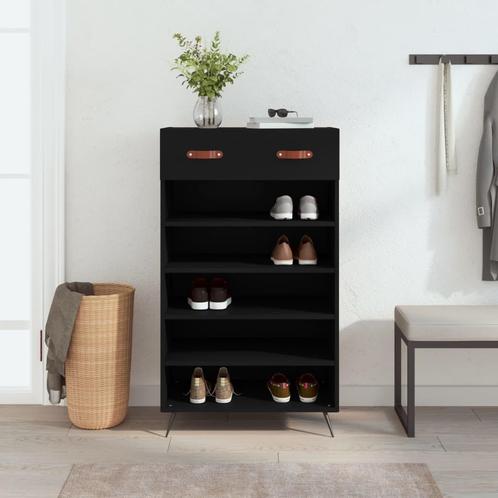 vidaXL Schoenenkast 60x35x105 cm bewerkt hout zwart, Huis en Inrichting, Kasten | Overige, Nieuw, Verzenden
