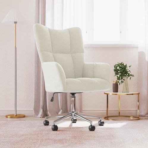 vidaXL Chaise de relaxation Blanc crème Velours, Maison & Meubles, Fauteuils, Neuf, Envoi