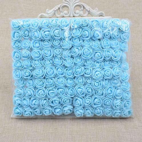 Lichtblauw lint 45 mm zilver opdruk +/- 50 cm. l blauw, Huis en Inrichting, Woonaccessoires | Kunstplanten en Kunstbloemen, Nieuw