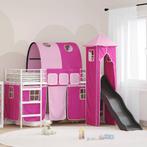 vidaXL Kidsloftbedframe Wit en roze 90 x 190 cm Metaal, Huis en Inrichting, Verzenden, Nieuw