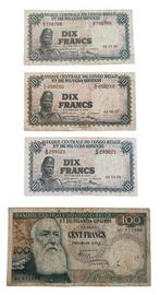 Belgisch-Congo. - 4 banknotes - various dates  (Zonder, Postzegels en Munten