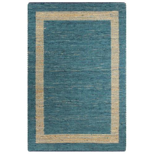 vidaXL Tapis fait à la main Jute Bleu 160x230 cm, Maison & Meubles, Ameublement | Tapis & Moquettes, Neuf, Envoi