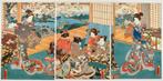 Genji Looking into a Mirror  - Toyokuni III Utagawa, Antiquités & Art