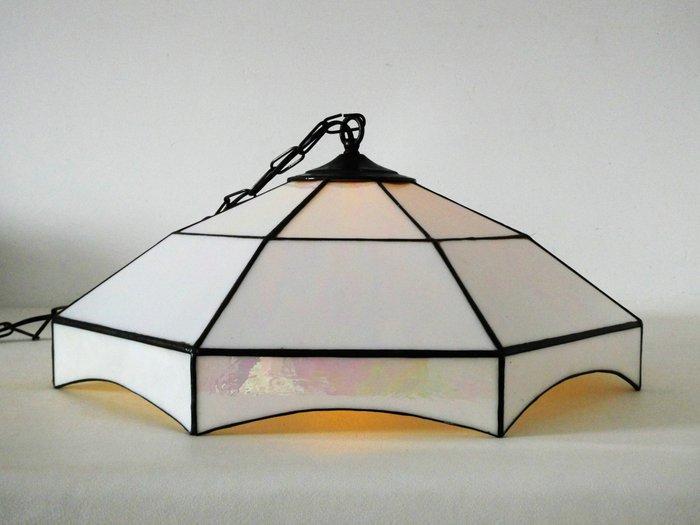 Lampe - Grand lustre suspendu de style Tiffany en verre, Antiquités & Art, Curiosités & Brocante