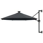 Wandparasol met LED Antraciet - Tweede Kansje! OP=OP, Tuin en Terras, Parasols, Muurparasol, Nieuw, 3 tot 4 meter, Kantelbaar