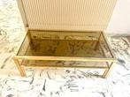Salontafel - Glas, Metaal - Vintage metalen goudkleurige, Antiek en Kunst