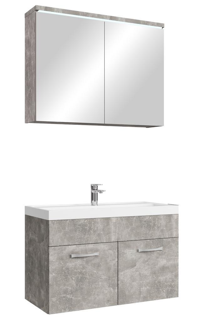 Badkamermeubel Set Paso 02 80 x 40 cm Beton Grijs Badmeubel, Huis en Inrichting, Badkamer | Badkamermeubels, Nieuw, Verzenden