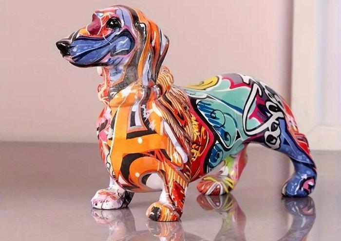 sculptuur, Bassotto Pop Art - 12.5 cm - Hars - 2026, Antiek en Kunst, Curiosa en Brocante