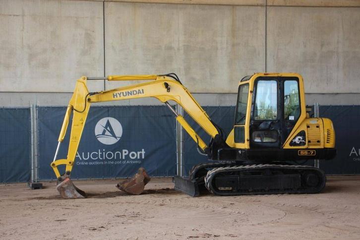 Veiling: Rupsgraafmachine Hyundai 55-7 Diesel 2008, Zakelijke goederen, Machines en Bouw | Kranen en Graafmachines, Ophalen