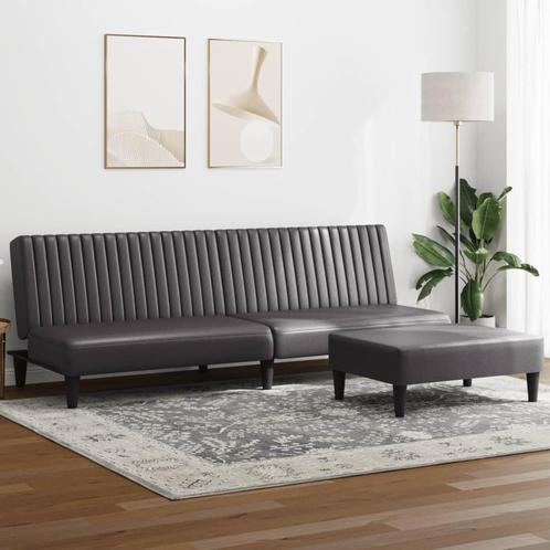 vidaXL 2-delige Loungeset kunstleer grijs, Huis en Inrichting, Zetels | Zetels, Nieuw, Verzenden