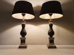 Twee vintage lampen - Tafellamp - Metaal - nikkel