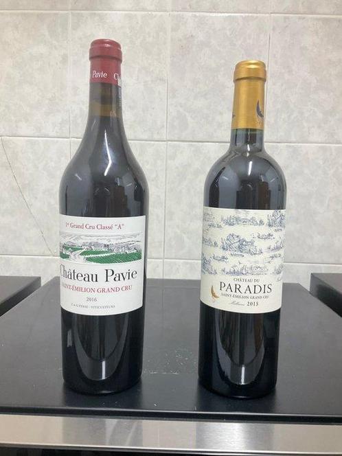 2016 Château Pavie & 2015 Chateau du Paradis - Saint-Émilion, Verzamelen, Wijnen