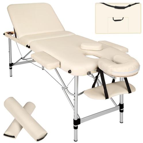 3 zones massagetafel met 5cm matras, rolkussens en aluminium, Sports & Fitness, Produits de massage, Envoi