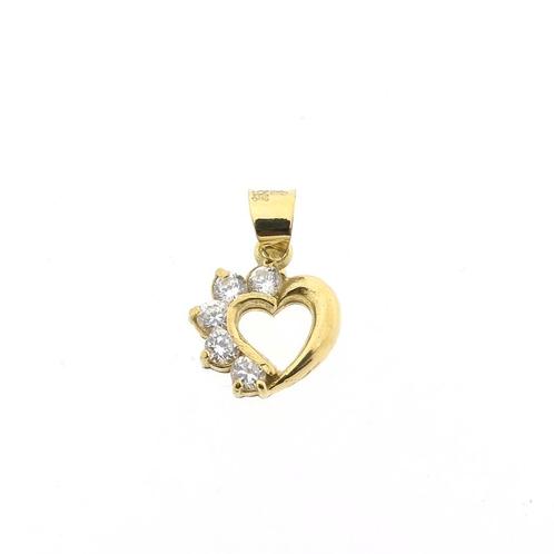 Gouden hanger van een hart met zirconia (liefde), Bijoux, Sacs & Beauté, Bracelets à breloques, Enlèvement ou Envoi