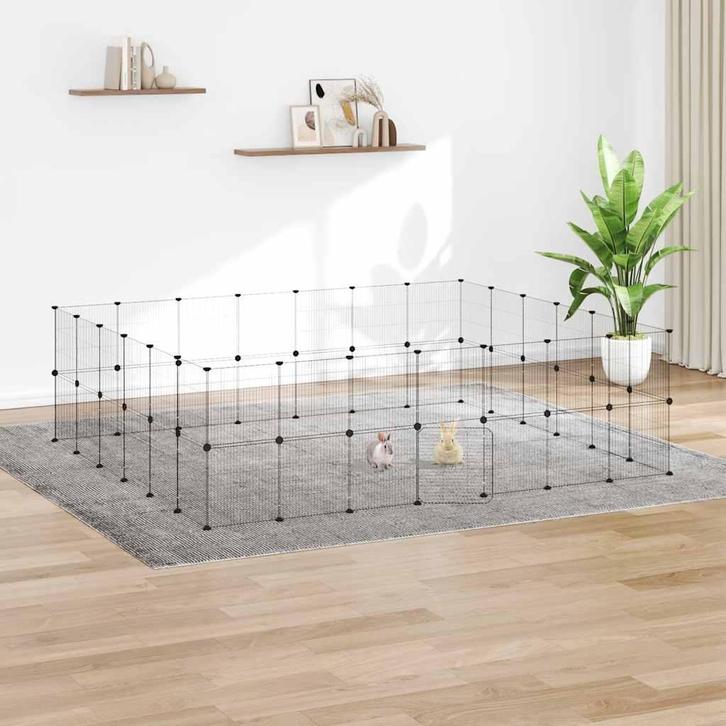 vidaXL Huisdierenkooi met deur 52 panelen 35x35 cm staal, Animaux & Accessoires, Rongeurs & Lapins | Cages & Clapiers, Envoi