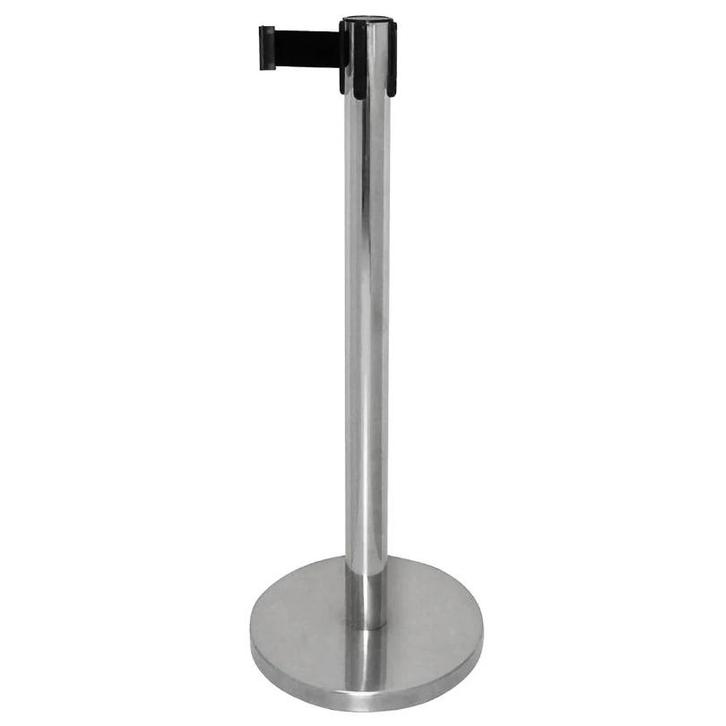 Afzetpaal | RVS (Geborsteld) | Incl. Zwart Afzetlint (3m) |, Zakelijke goederen, Horeca | Keukenapparatuur, Nieuw in verpakking