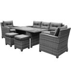 New Castle stoel-bank dining loungeset 6-delig  antraciet, Tuin en Terras, Nieuw, Ophalen of Verzenden