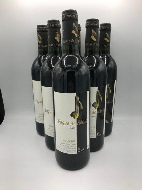 1998 Fugue de Nenin - Pomerol - 6 Flessen (0.75 liter), Verzamelen, Wijnen