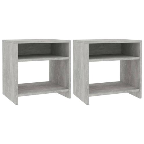 vidaXL Nachtkastjes 2 st 40x30x40 cm bewerkt hout betongrijs, Huis en Inrichting, Slaapkamer | Nachtkastjes, Nieuw, Verzenden