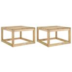 vidaXL Tables palette de jardin 2pcs 60x60x36,5cm Bois, Verzenden, Neuf