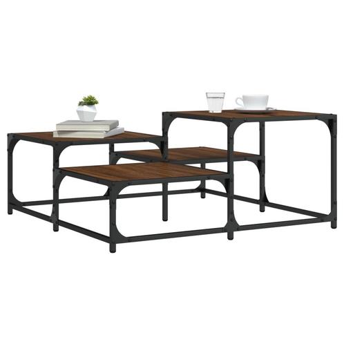 vidaXL Salontafel 87,5x87,5x40 cm bewerkt hout bruin, Huis en Inrichting, Tafels | Salontafels, Nieuw, Verzenden