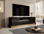 TV-Meubel zwart hoogglans staand gouden details 195cm, Nieuw, 150 tot 200 cm, Overige materialen, 25 tot 50 cm