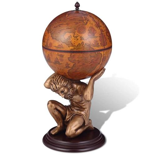 vidaXL Bar sous forme de globe Atlas 42 x 42 x 85 cm, Huis en Inrichting, Woonaccessoires | Wijnrekken, Verzenden