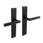 Deurklink Bastian op schild 245x45 mm blind mat zwart, Ophalen of Verzenden, Nieuw, Overige materialen, Klink of Kruk