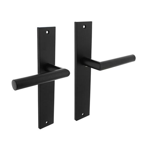 Deurklink Bastian op schild 245x45 mm blind mat zwart, Doe-het-zelf en Bouw, Hang- en Sluitwerk, Klink of Kruk, Nieuw, Overige materialen