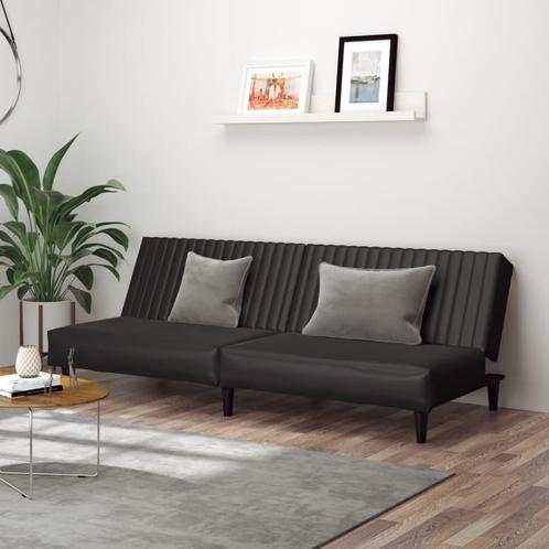 vidaXL Slaapbank 2-zits kunstleer zwart, Huis en Inrichting, Zetels | Zetels, Nieuw, Verzenden