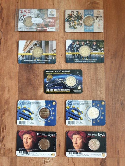 België. 2 Euro 2014/2020 (9 coincards) (Zonder Minimumprijs), Postzegels en Munten, Munten | Europa | Euromunten