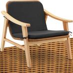 2dekans | tectake® Tuinstoel Beklede rieten stoel voor het, Ophalen of Verzenden, Nieuw