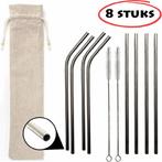 Fako Bijoux® - RVS rietjes Set - Herbruikbaar - Herbruikbaar, Huis en Inrichting, Keuken | Bestek, Verzenden, Nieuw