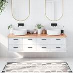 vidaXL Wastafelblad 180x50x(2-4) cm behandeld massief hout, Huis en Inrichting, Keuken | Keukenelementen, Verzenden, Nieuw