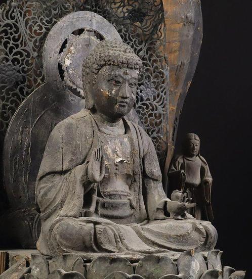 Statue of Medicine Buddha with Lotus Base and Openwork, Antiek en Kunst, Antiek | Overige Antiek