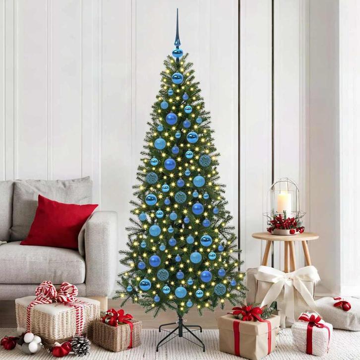 vidaXL Kerstbal Set met 300 LED 120 pcs Blauw Kunststof, Diversen, Kerst, Nieuw, Verzenden