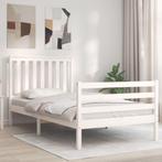 vidaXL Cadre de lit et tête de lit blanc 100x200 cm bois, Verzenden