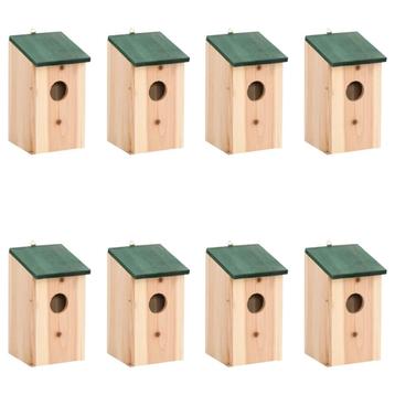 vidaXL Vogelhuisjes 8 st 12x12x22 cm hout disponible aux enchères