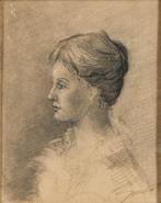 P. Karfe (XIX) - Portrait of a lady, Antiquités & Art, Art | Peinture | Classique