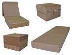 Opvouwbaar matras - logeermatras - 195x65x15 cm - cappuccino, Ophalen of Verzenden, Nieuw