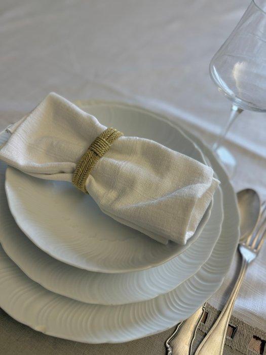 Elegante witte antimacchia tovaglia met balze in volledig, Antiek en Kunst, Antiek | Tapijten, Tafelkleden en Textiel