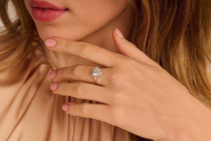 Ring - 14 karaat Witgoud - 2.62ct. tw. Diamant (Lab-grown) -, Handtassen en Accessoires, Ringen