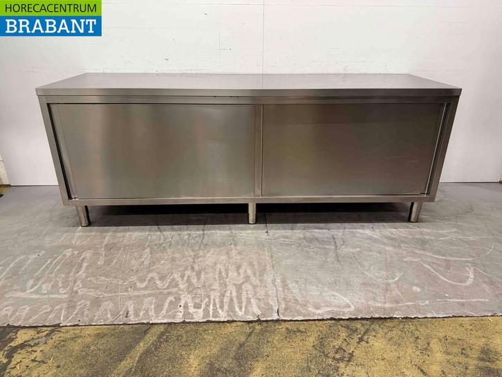 RVS Werkkast Werktafel 2 schuifdeuren 230 cm Horeca, Zakelijke goederen, Horeca | Meubilair en Inrichting, Ophalen of Verzenden