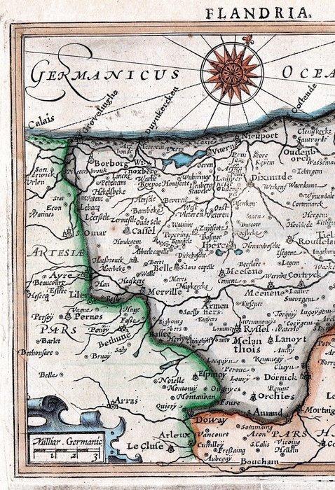 Belgique - Flandre; J. Hondius / Mercator - Flandria - 1607, Boeken, Atlassen en Landkaarten