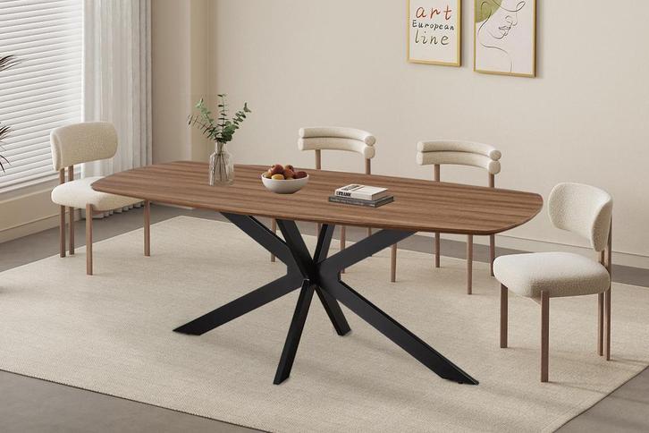 Aziz eettafel Deens ovaal, kleur oud eiken (nieuw, outlet), Huis en Inrichting, Tafels | Eettafels, Nieuw, Metaal, Overige materialen