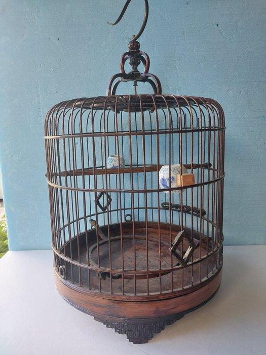 Art Nouveau Vogelkooi - Bamboe, Hout, Keramiek, Antiek en Kunst, Curiosa en Brocante
