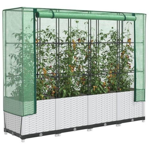 vidaXL Plantenbak verhoogd met kashoes 160x40x138 cm, Jardin & Terrasse, Pots de fleurs, Envoi