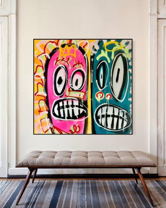 Timo Wedell - Basquiats BillyBoys - XL, Antiquités & Art, Art | Peinture | Moderne